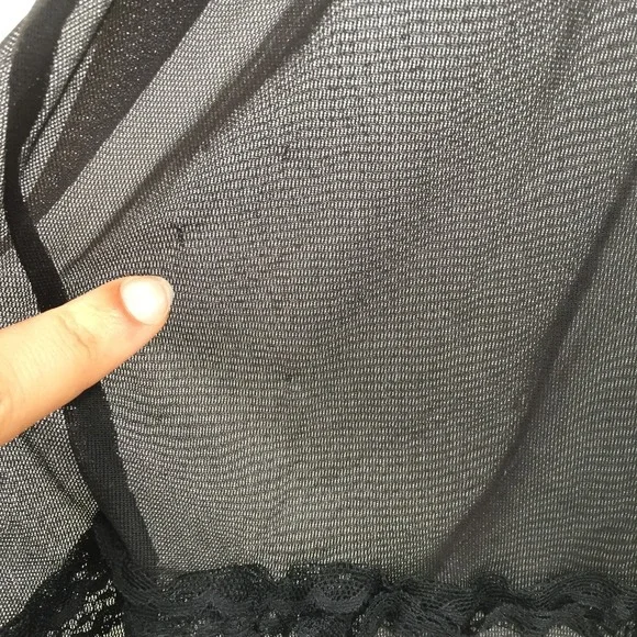 Victoria Secret Black Lace Babydoll top sheer lingerie whimsigoth coquette M - Picture 8 of 10